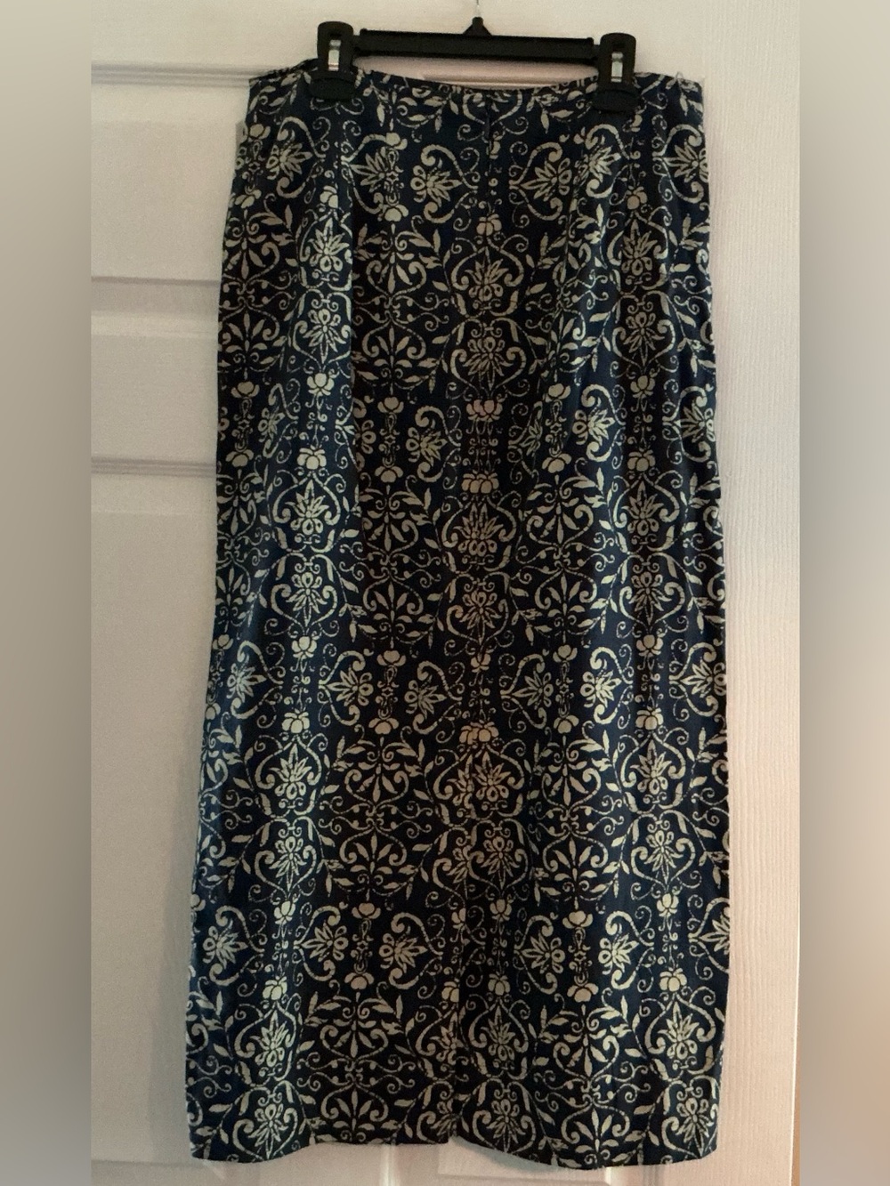 Talbots Navy and Cream Patterned Maxi Skirt